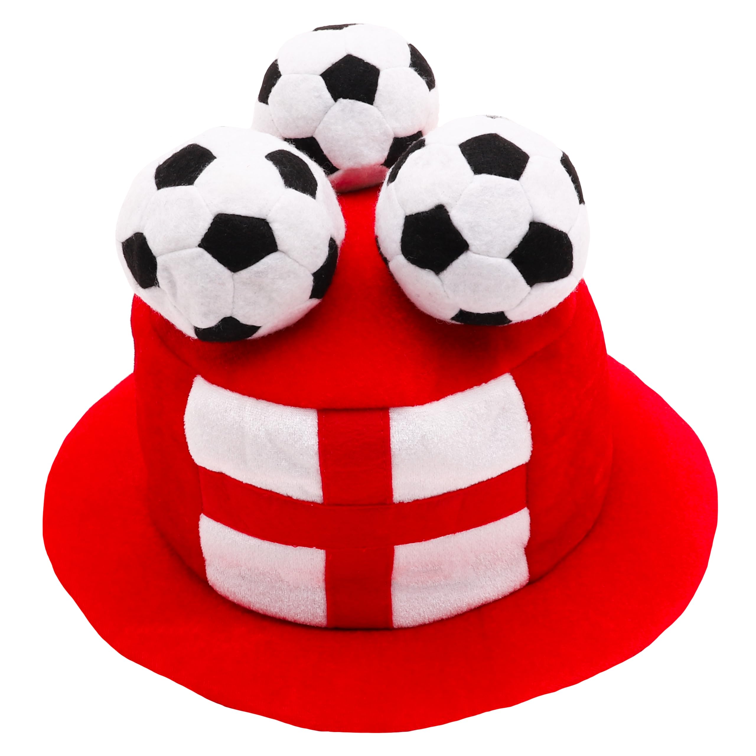 ToylandNovelty Flag Football Fan Top Hat With 3D Footballs - Perfect For Euro/World Cup/Football Parties & Celebrations - 8 Countries Available