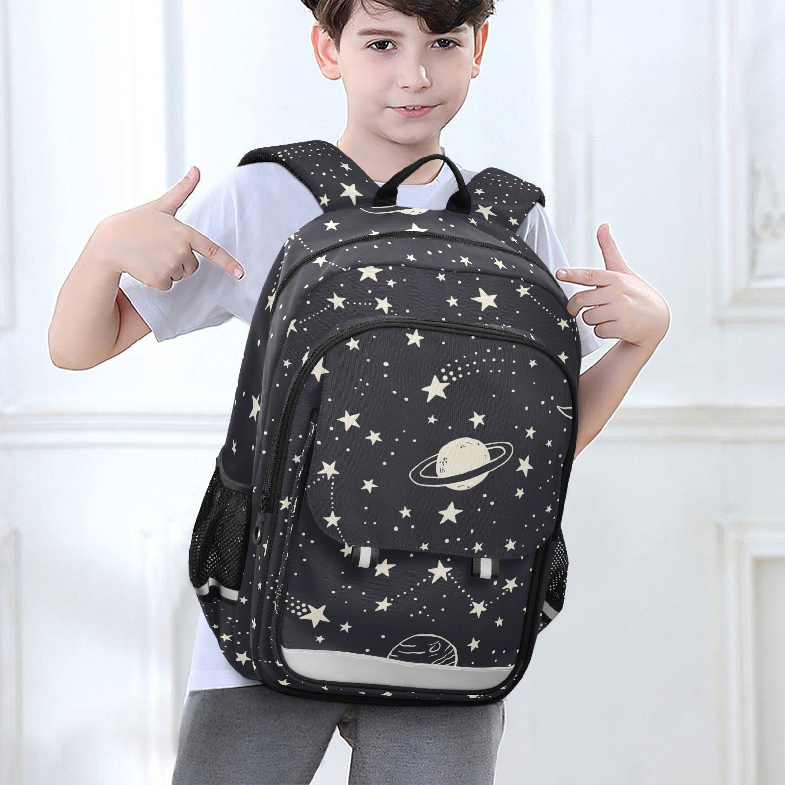Grand sac d'école pour garçons et filles, motif galaxie planètes, comètes, constellations, étoiles, maternelle, primaire, université, léger, résistant à l'eau., Couleur 1, taille unique