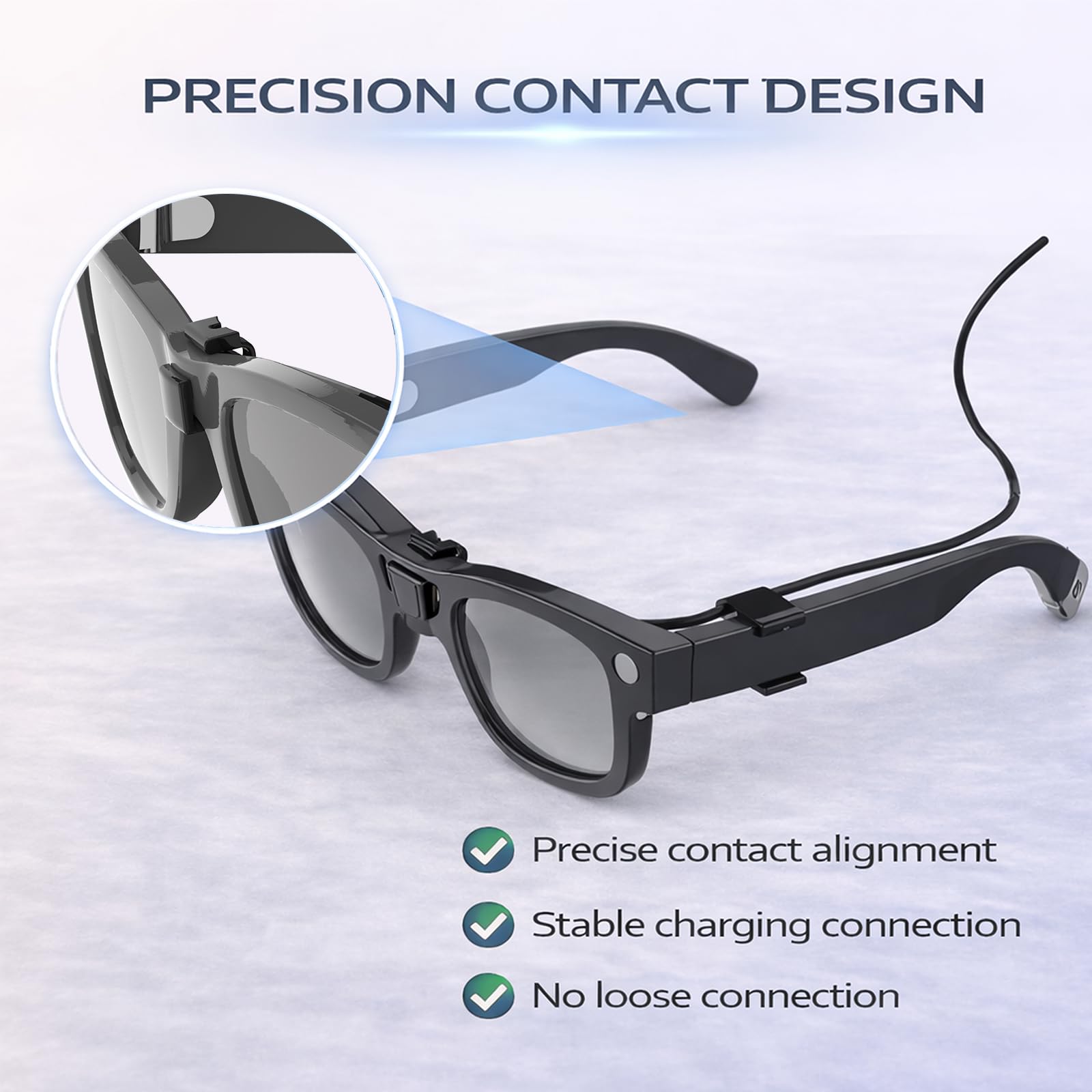 Cavo di ricarica per Ray-Ban Meta Wayfarer & Gen 2, 1,2 m Tipo-C, design anti-groviglio, ricarica rapida durante l'uso, compatibile con power bank, telefono, auto, laptop