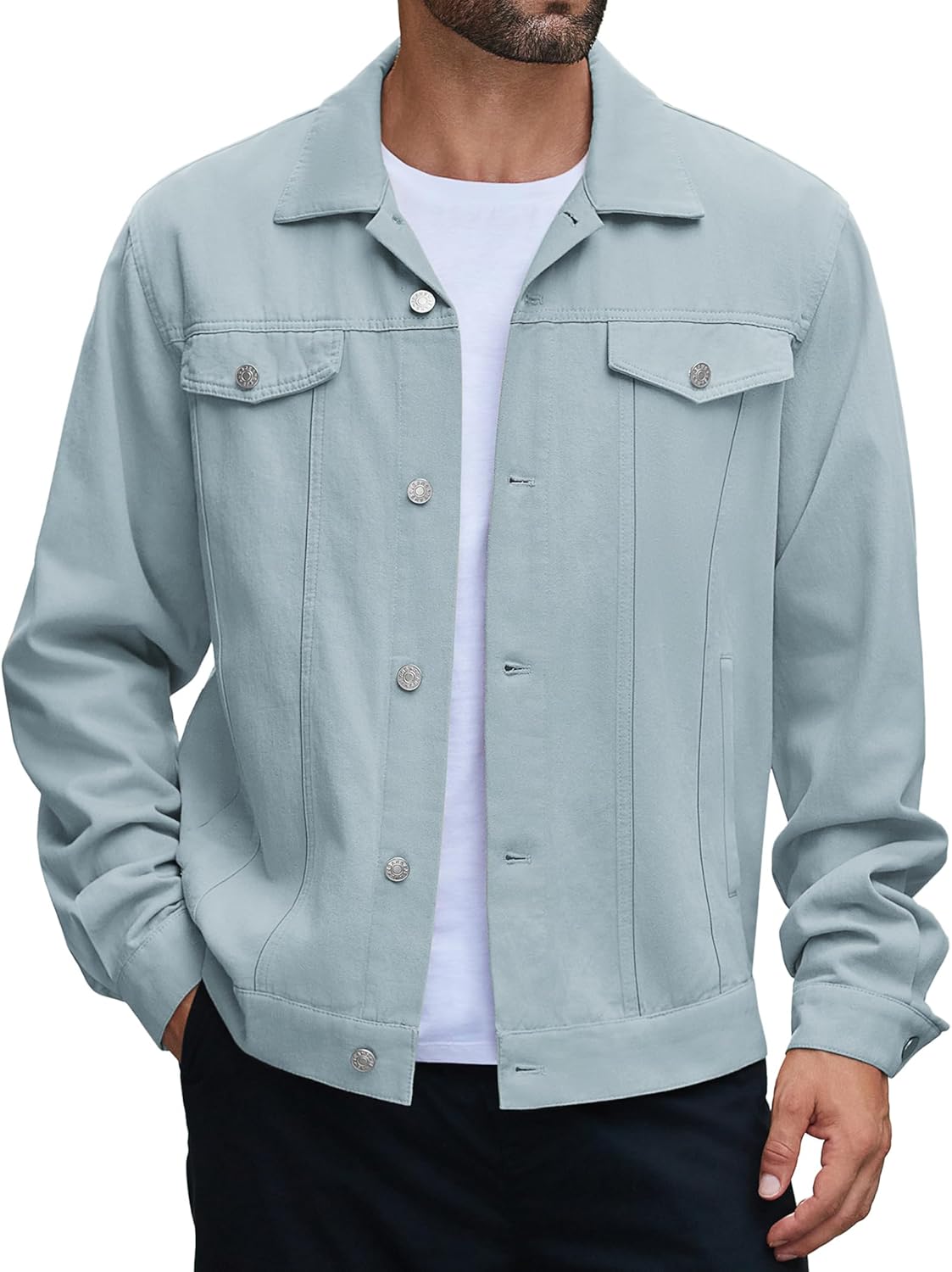 COOFANDY Men's Cotton Denim Jacket Lightweight Trucker Western Jackets Casual Fashion Jean Coat