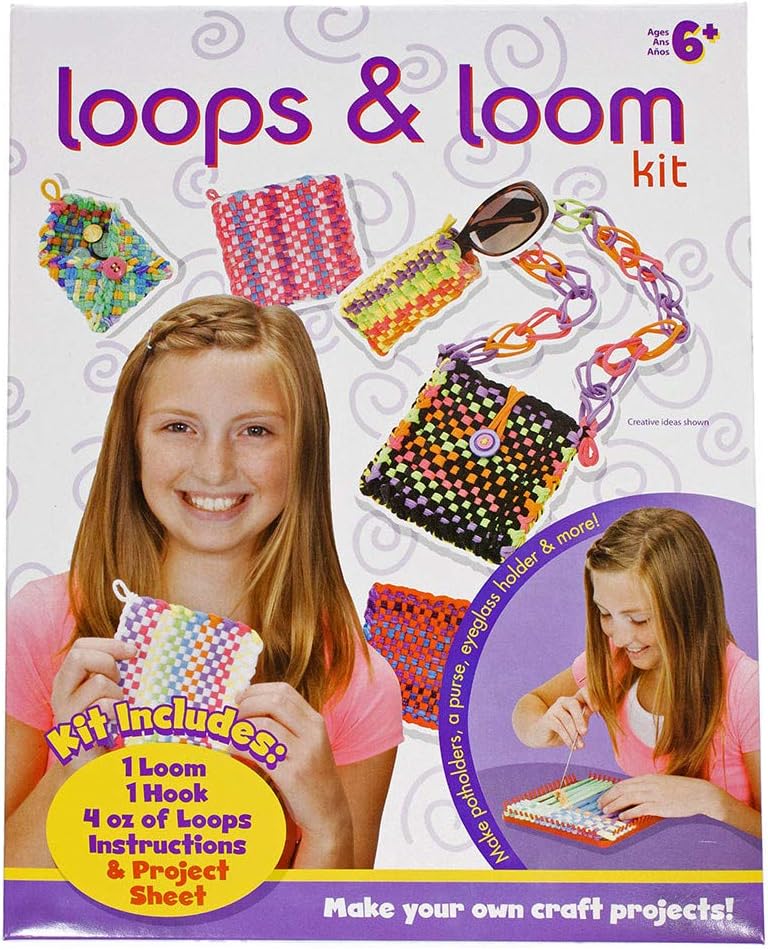 Potholder Loops and Loom Kit Kit Includes Plastic Loom
