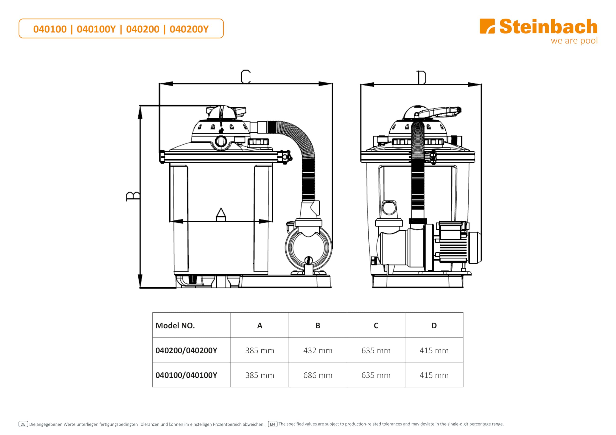 STEINBACH Filteranlage Comfort 75 – 040100Y – Selbstsaugende Pumpe für Pools mit bis zu 40.000 l – Umwälzleistung 7,8 m³/h – Mit integriertem Vorfilter und Manometer