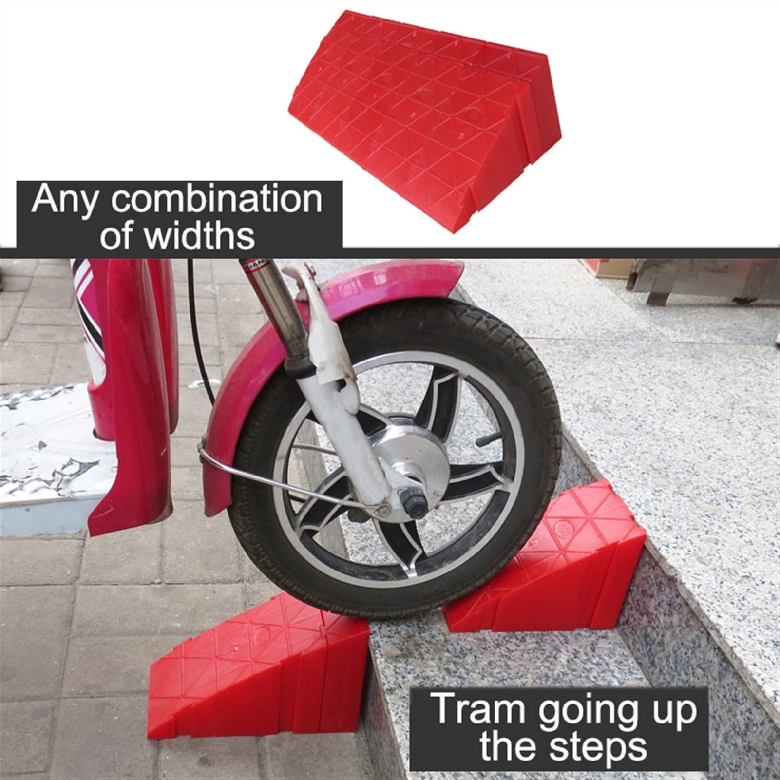 Rampa progowa, rampy przydrożne, podjazdy pod górę, rampy motocyklowe, plastikowe rampy samochodowe, na chodnik, samochód, skuter, rower, motocykl (kolor: 3 szt., rozmiar: 20 * 12