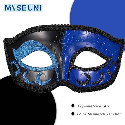 Miniatura 3 de MYSEUNI 2024 Nueva máscara de mascarada para hombres, máscara veneciana retro para hombre, para fiesta de Halloween, Mardi Gras, baile de máscaras