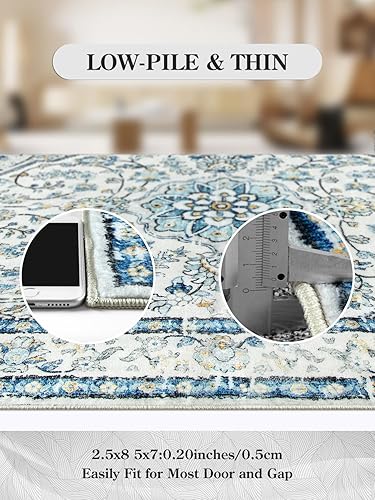 Miniatura 88 de Lahome Alfombras orientales lavables de 3 x 5 pies, antideslizantes, ultrafinas, suaves, de estilo bohemio para dormitorio, alfombra tradicional