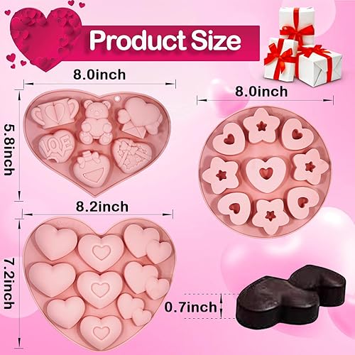 Miniatura 2 de 3 moldes de silicona para hornear para el día de la madre, moldes de silicona en forma de corazón, molde de dona de corazón, oso de corazón, molde