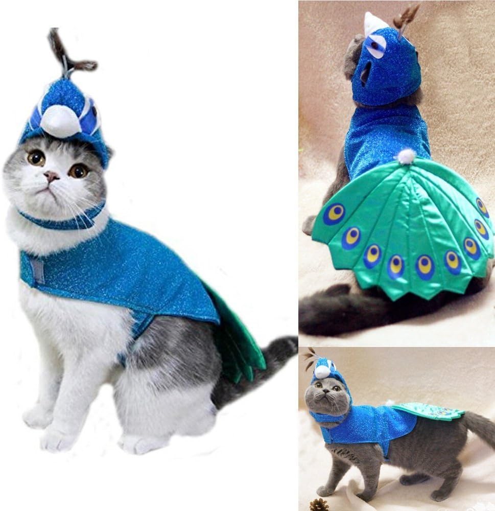 Lillypet(TM) Pet Costume Blue Peacock for Dogs or Cats