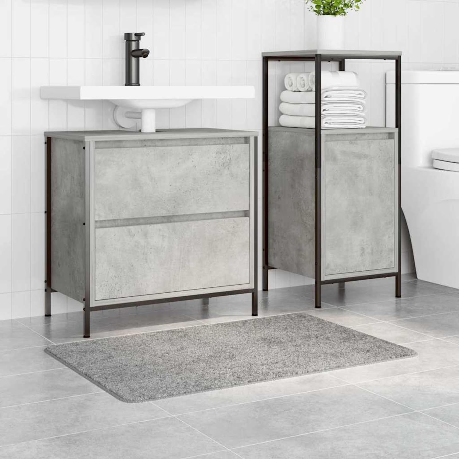 Tappetino da Bagno Antiscivolo Grigio 60 x 90 cm PP