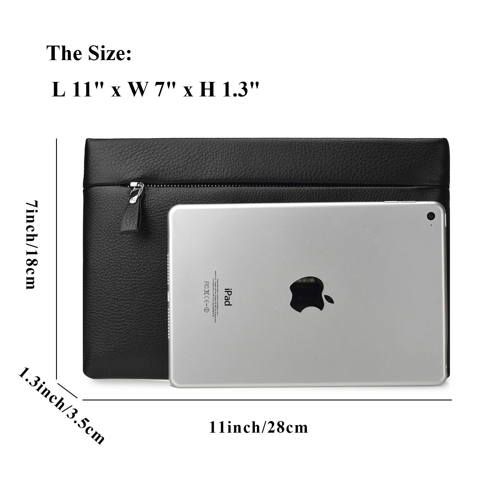 Balidiya Genuine Leather Clutch Bag for Men Handbag Wrist Bag Business Large Purse Envelope Bag