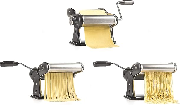 PL8 Professional Pasta Machine - 7 Adjustable Thicknesses for Homemade Fettuccine, Linguine, Lasagna, Clamp-On Design for Easy Countertop Use