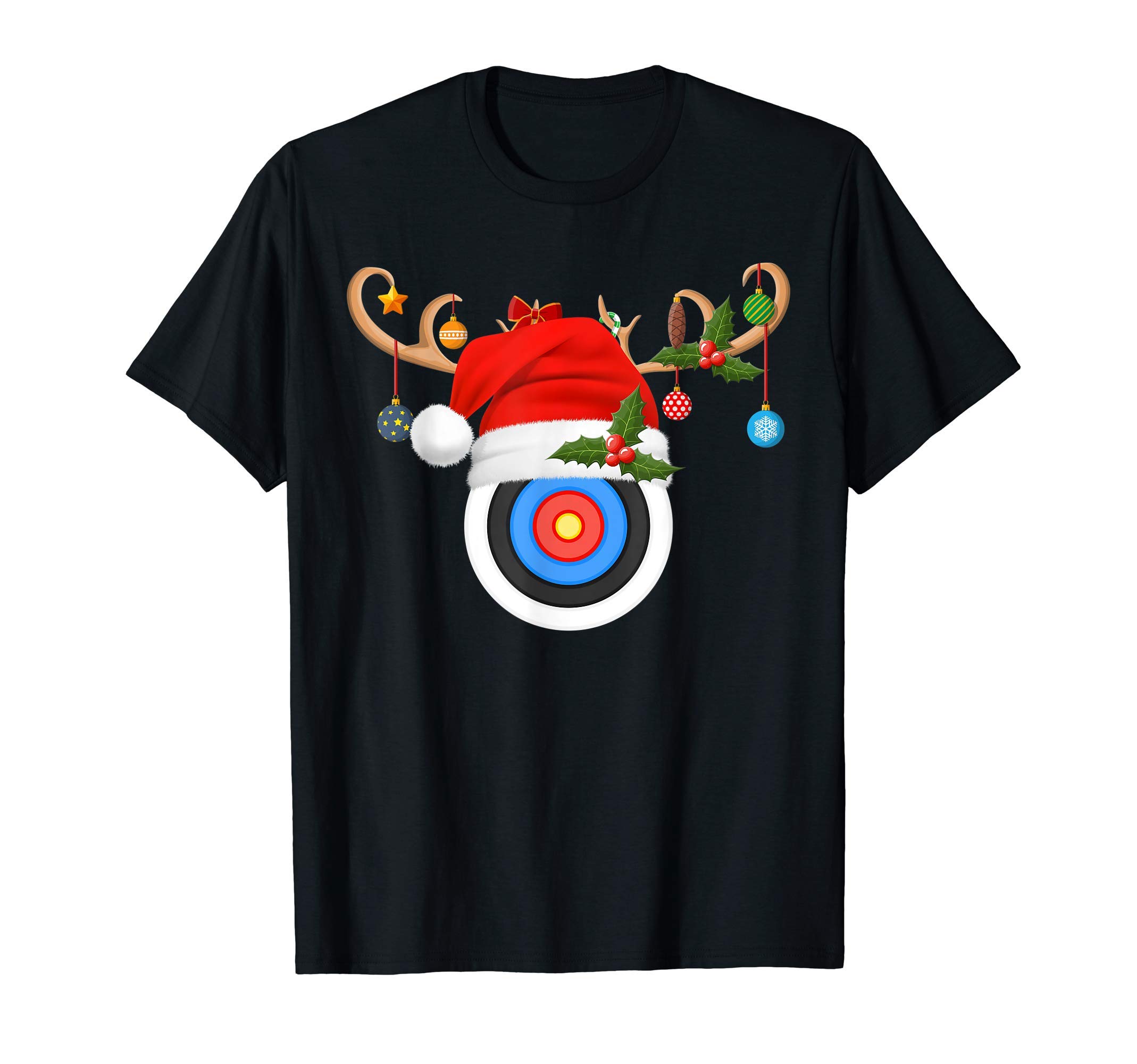 Archery Xmas Gift Reindeer Santa Hat Archery Christmas T-Shirt