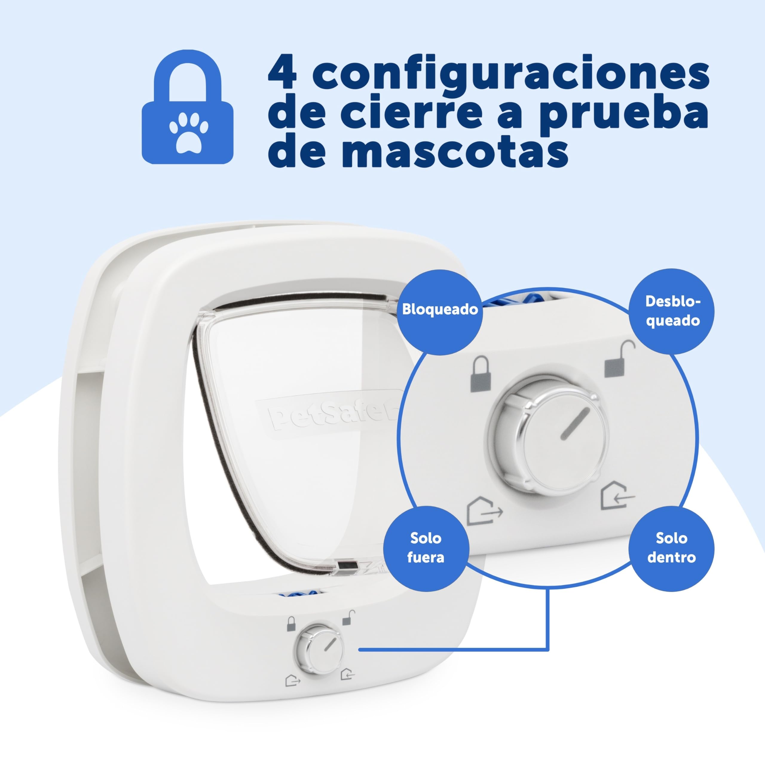 PetSafe Gatera con Microchip - Puerta para Mascotas Interior y Exterior - Bloqueo de 4 Modos y Cierre Suave - para Gatos y Perros Pequeños de hasta 11kg