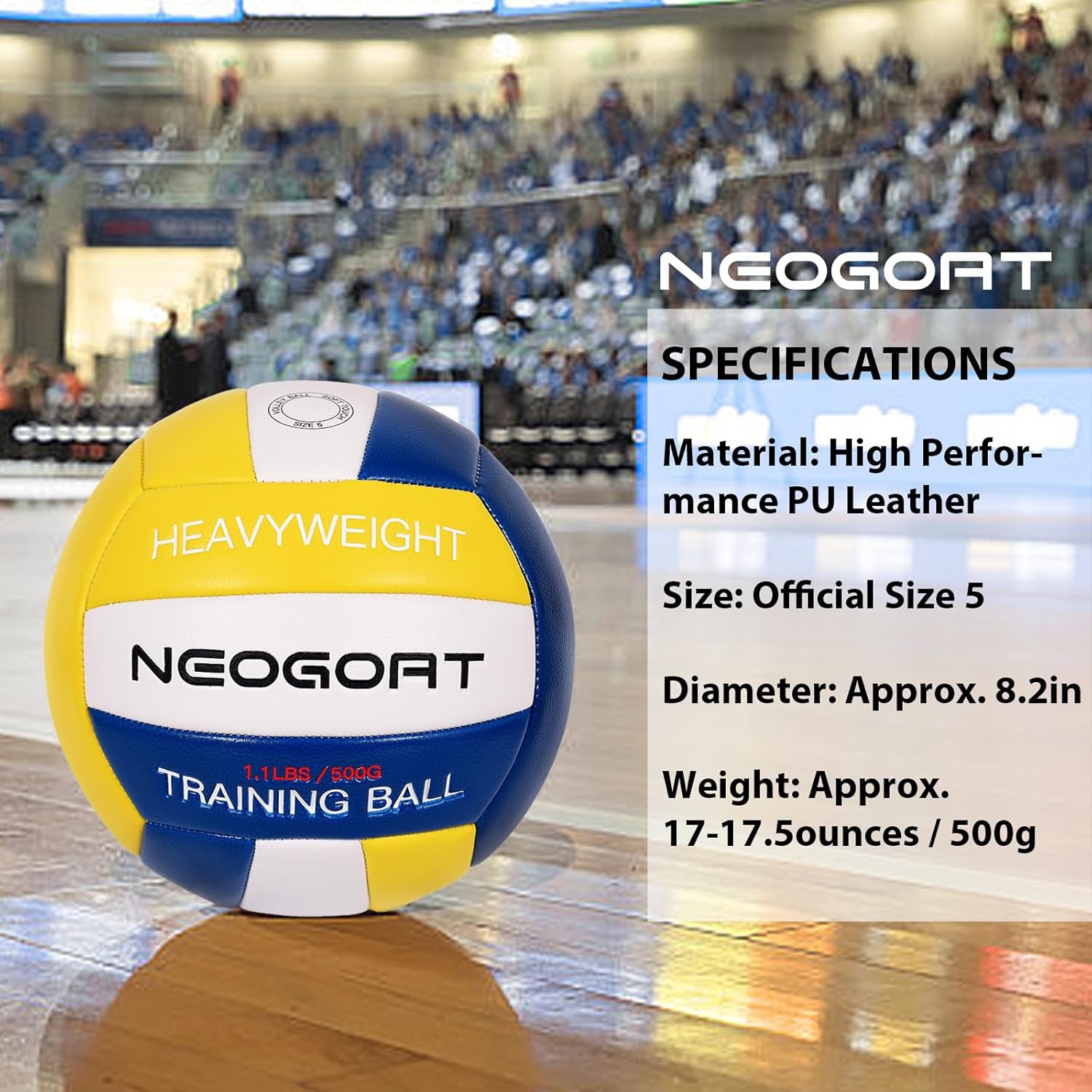 1.1LBS Weighted Heavy Volleyball For Setters Serve Trainer Setter Weighted Volleyball Training Equipment Size 5 Soft PU Leather, Durable for in&Outdoor Training, Perfect for Setting, Rebounders