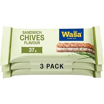 Wasa Crispbread Sandwich Cheese &amp; Chives Multipack 8 x 111g | The crispbread snack for every taste, perfect for on the go
