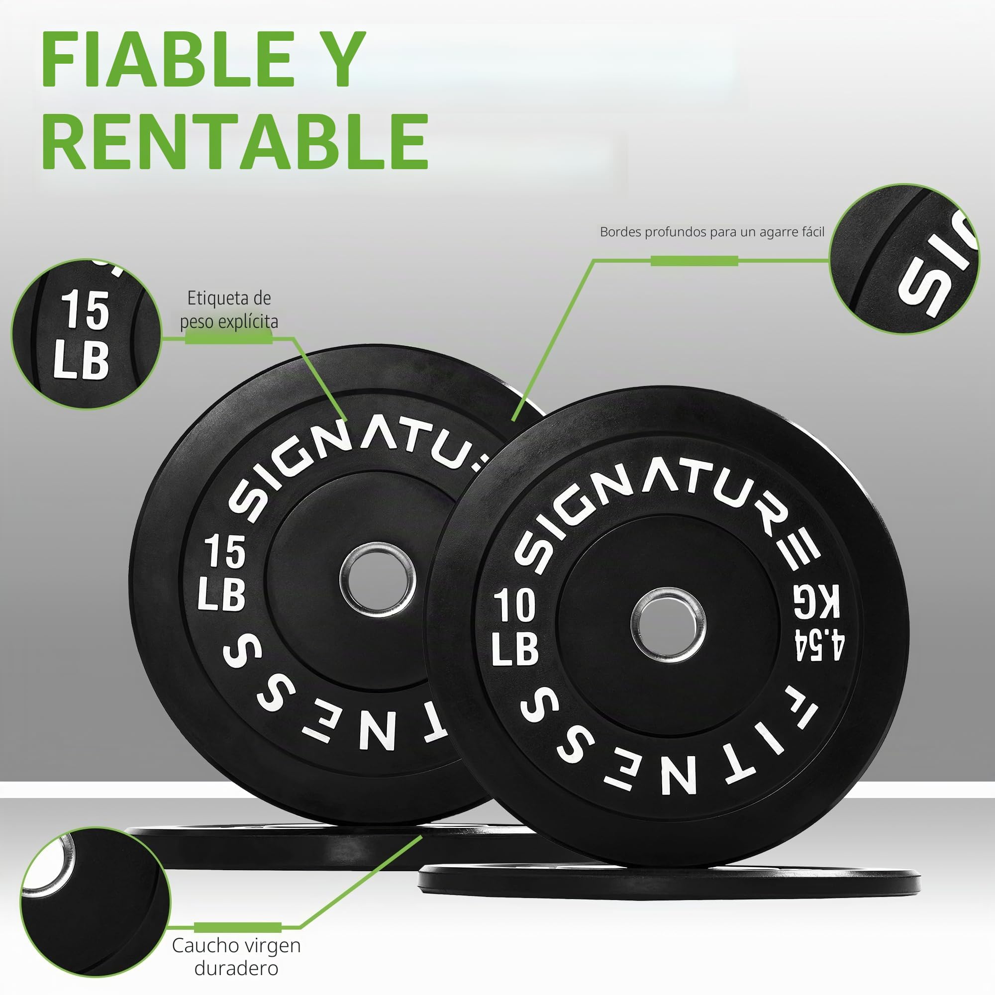 Fitvids Bumper Plate, Olympische Hantelscheiben mit Stahlnabe, 5,1 cm, 1 Paar