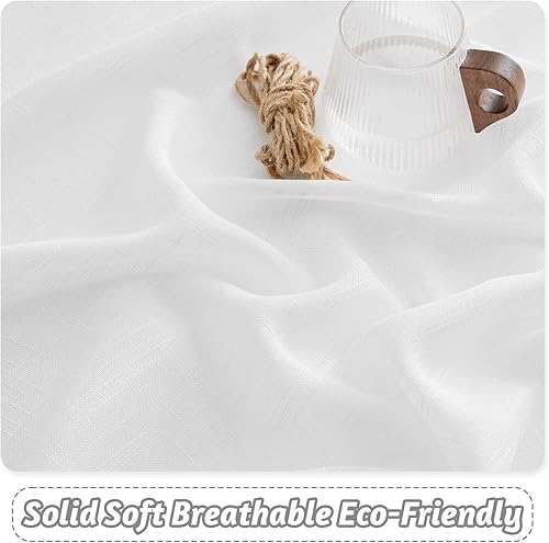 Miniatura 2 de RYB HOME - Cortinas blancas traslúcidas con textura de lino, privacidad para dormitorio, decoración de ventanas, paneles de luz natural para patio,