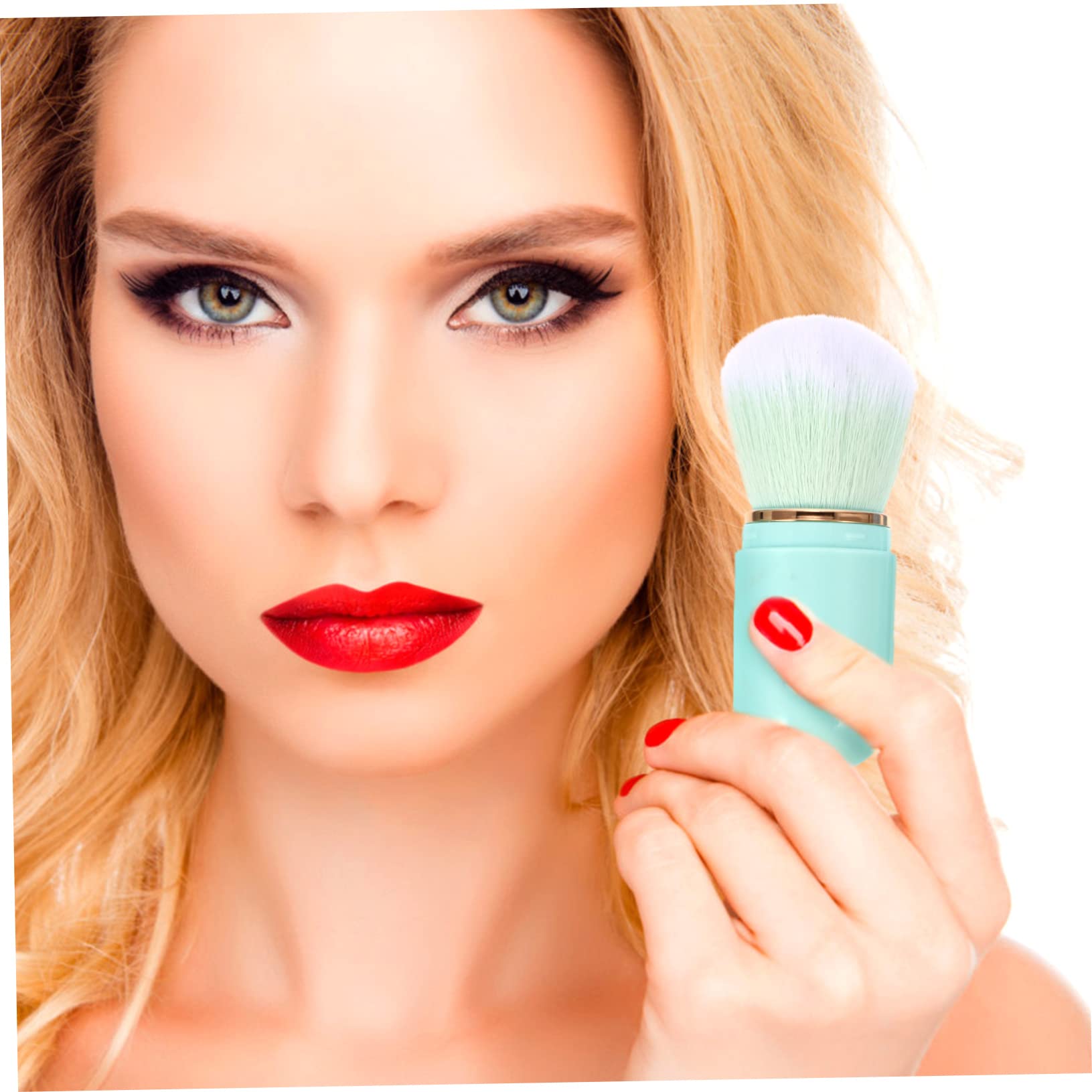 Healeved 5juegos Brochas De Maquillaje De Fibra Artificial Con Espejo Profesional De Pinceles Cosméticos Para Viaje y Uso Diario Incluye Brocha Para Rubor y Sombra De Ojos