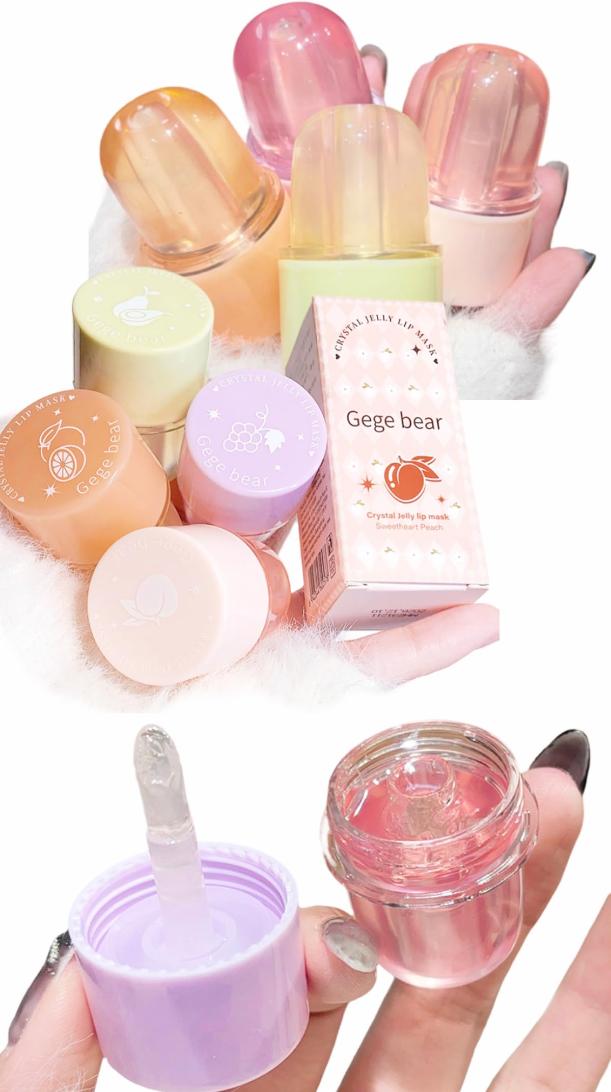 Gege Bear Crystal Jelly Lip Mask | Hydrating Overnight Lip Treatment | Moisturizing Lip Repair Balm | Nourishing Lip Sleeping Mask | Soft & Smooth Lip Care | Non-Sticky Jelly Texture | Deep Moisture & Lip Plumping Mask | Repair Dry, Chapped Lips | Korean Beauty Lip Mask for Soft, Supple Lips for women |7g (#3, 7g)-picture-13