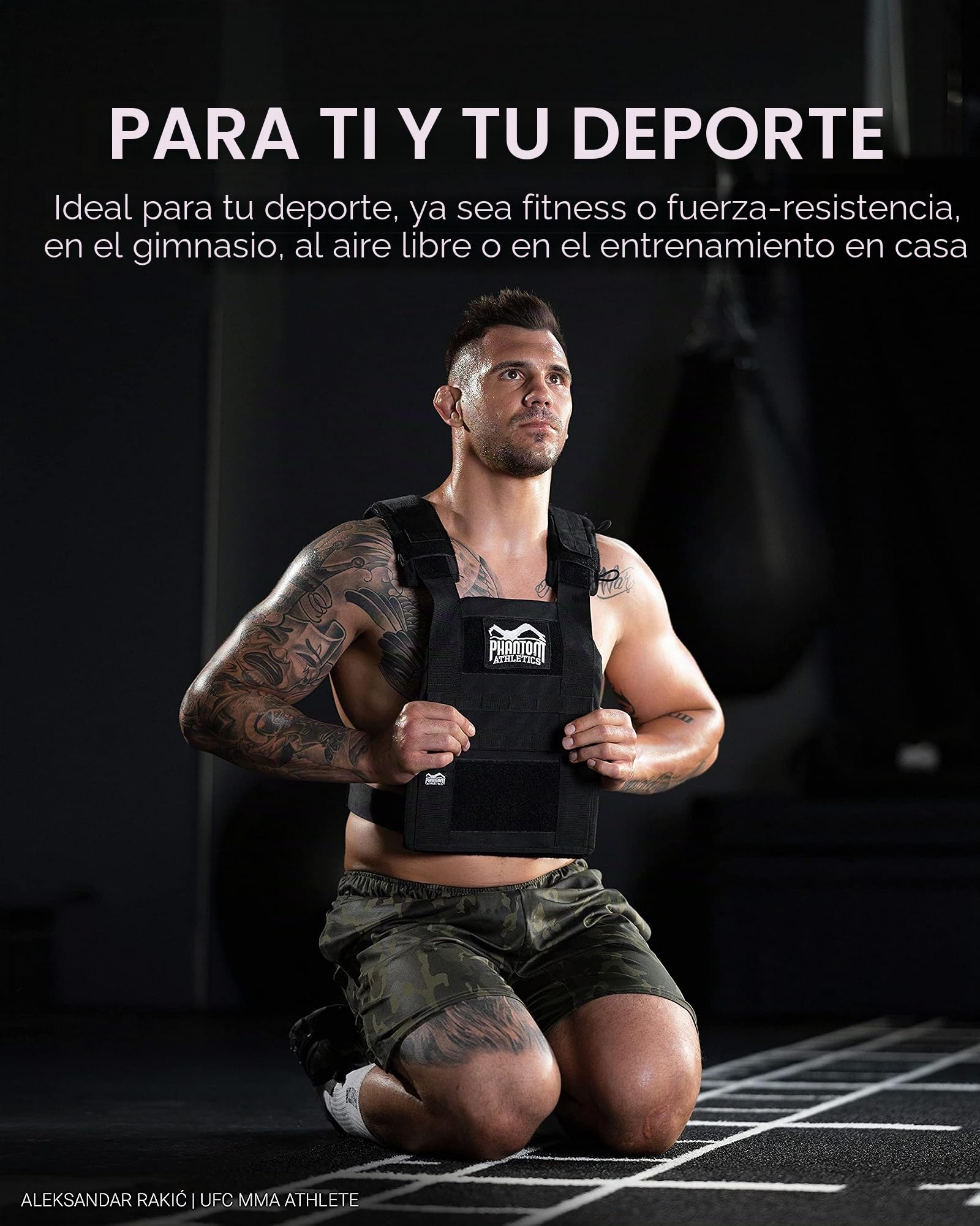 Phantom Athletics - Chaleco para lastre, con distintos pesos, fácil de ajustar