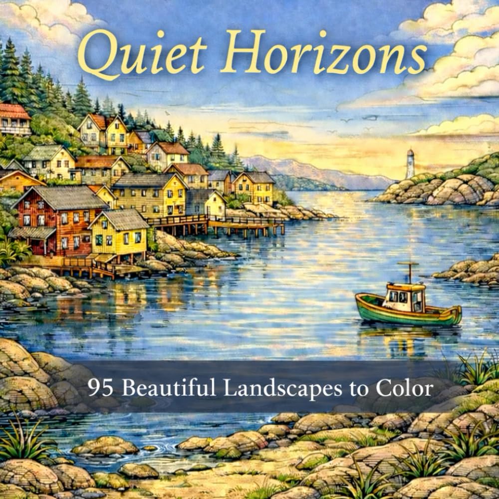 Quiet Horizons: Beautiful Landscapes to Color: 95 Peaceful Landscape Designs for Relaxation and Creativity (Easy & Fun Coloring for All Ages)