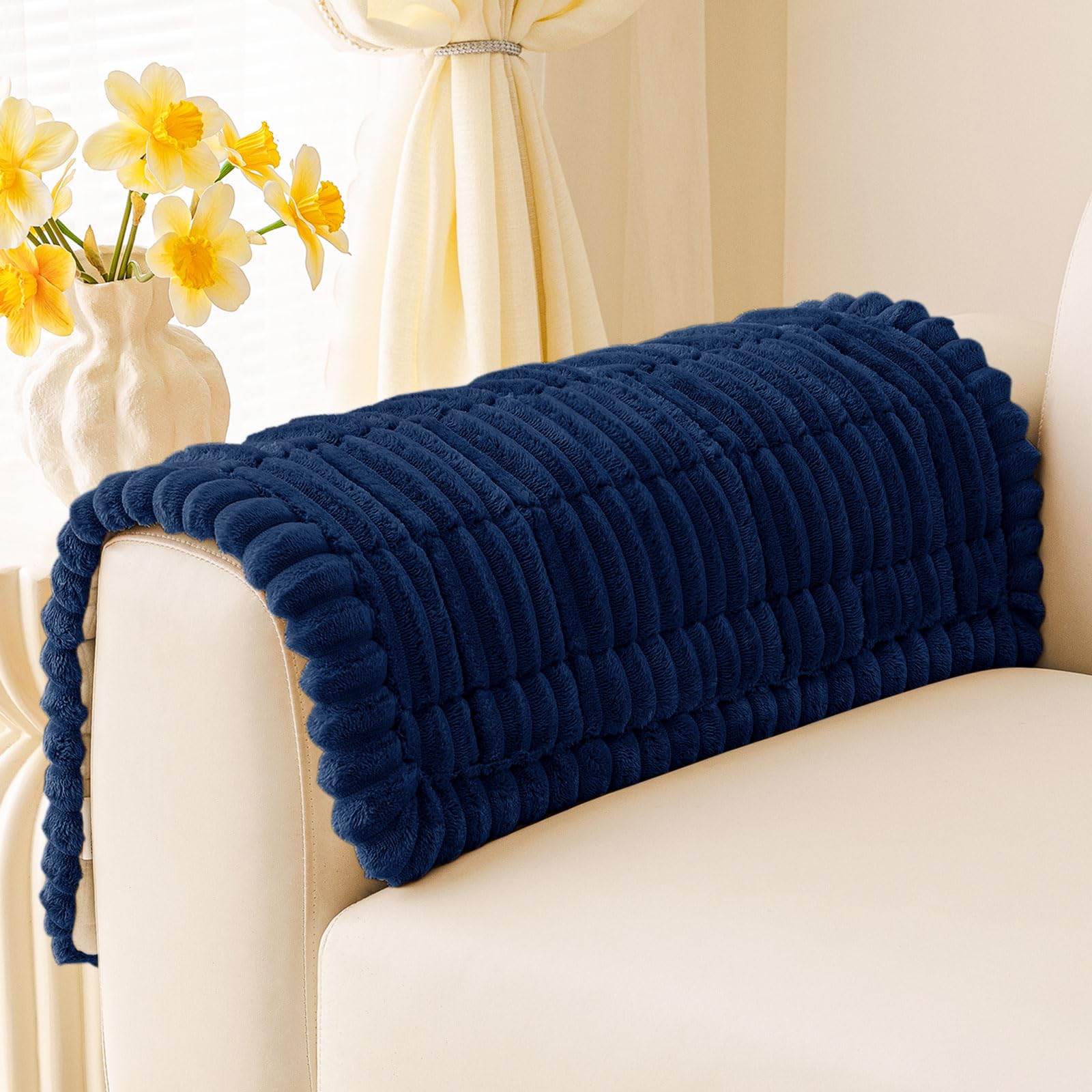 Photo 1 of [ONE SET] hyha Couch Covers for Dogs Washable, Non Slip Plush Dog Sofa Protectors, Fuzzy Pet Couch Covers for 3 Cushion Sofa Pet Friendly (Navy, 27.6" x 27.6")
