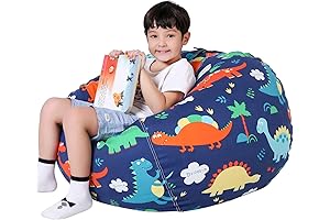 Lukeight Dinosaur Kids Beanbag Chair Cover: Perfect Toy Storage Solution for Tidy Kid's Rooms