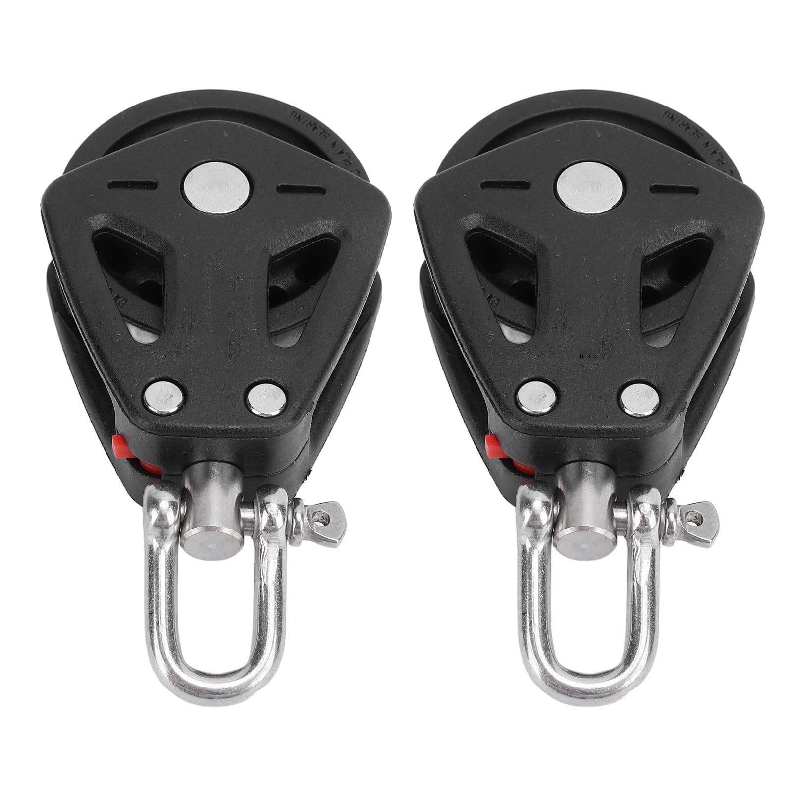 Polea marina resistente, acero inoxidable y nailon, polea de una sola cabeza para veleros y kayaks, alta capacidad de carga, mecanismo de bloqueo para un uso seguro