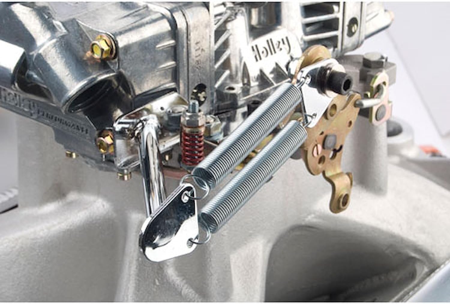 JEGS Chrome Throttle Return Spring Kit | Fits Holley 2 and 4-Barrel Carburetors | Compatible With Model 2300, 2305 2-BBL Holley and 4150 and 4160 4-BBL Holley