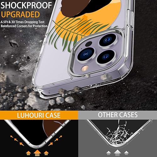 Miniatura 3 de LUHOURI Funda para iPhone 15 Pro con protector de pantalla  Funda duradera transparente  Diseños de moda para mujeres y niñas  Funda protectora a