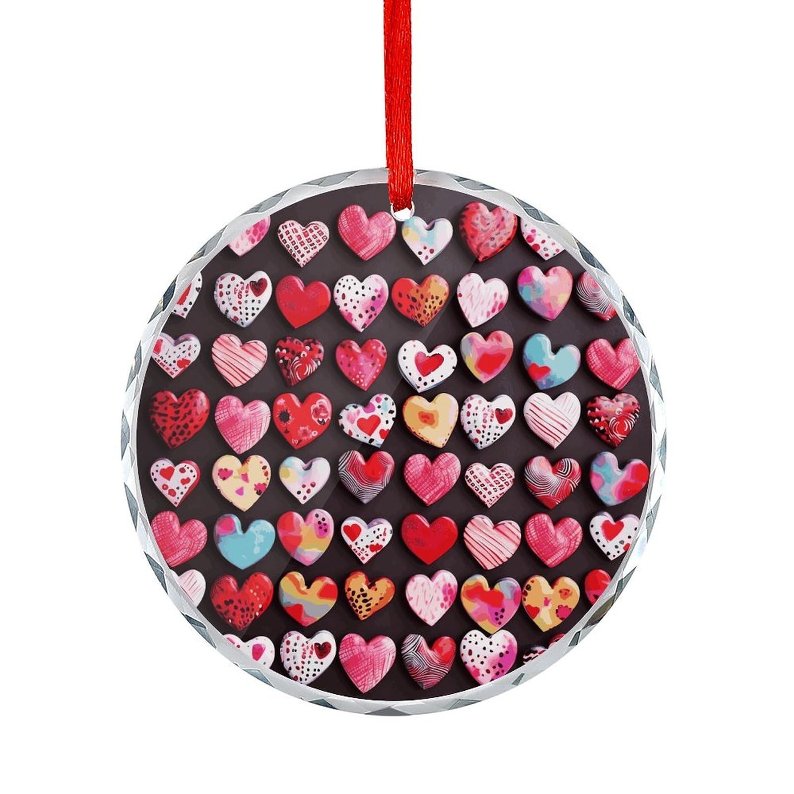 Btcowzrv Style Heart Shapes Round Ornament Hanging Pendant Decor