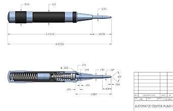 Starrett 18A Automatic Centre Punch with Adjustable Stroke & 117D Centre Punch with Round Shank