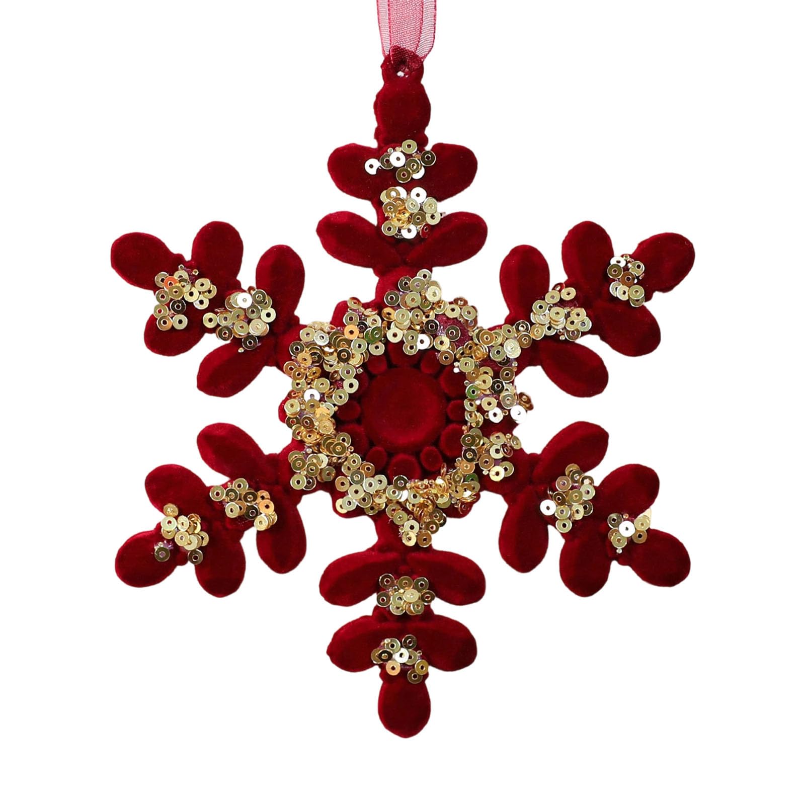 Sequins Velvety Snowflake/Butterfly Ornament Shatterproof Pendant for Window Mantels Christmas Tree Decoration Christmas Hanging Decoration