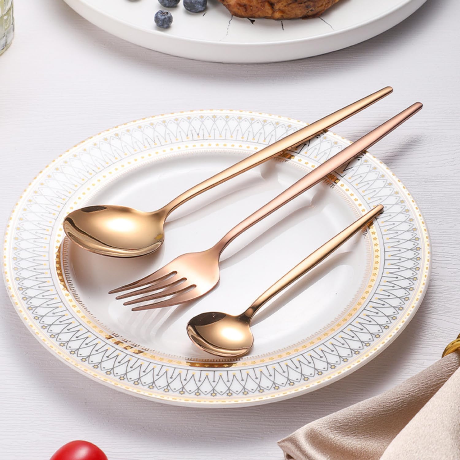 Rose Gold Tea Spoons - 6 Pack Stainless Steel -9