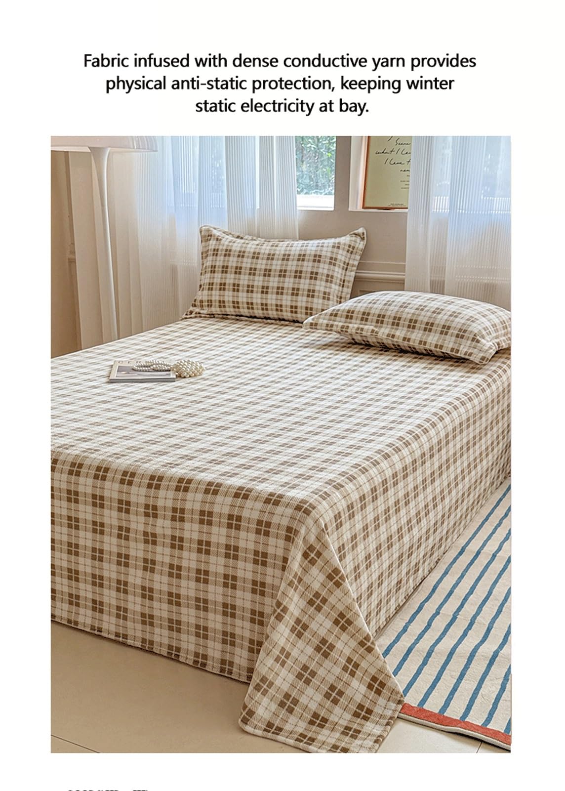 Sábana Plana de Forro Polar sábana Plana de Franela Terciopelo Individual matrimonial Queen King Suave Afelpada y cálida, Ideal for el Invierno.(Brown,240x250cm)