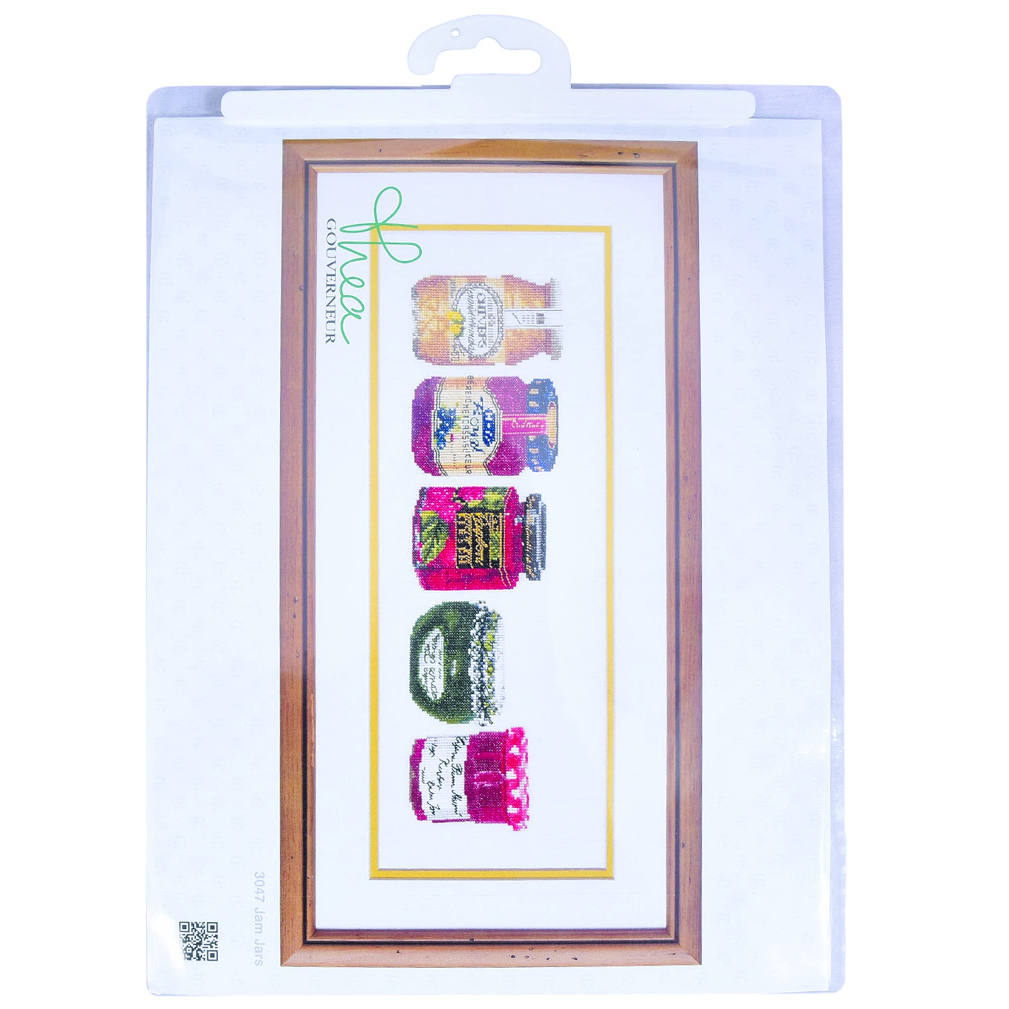 Thea Gouverneur - Kit de point de croix compté - Pot de confiture - Lin - 36 Compter - Pour adultes - 3047
