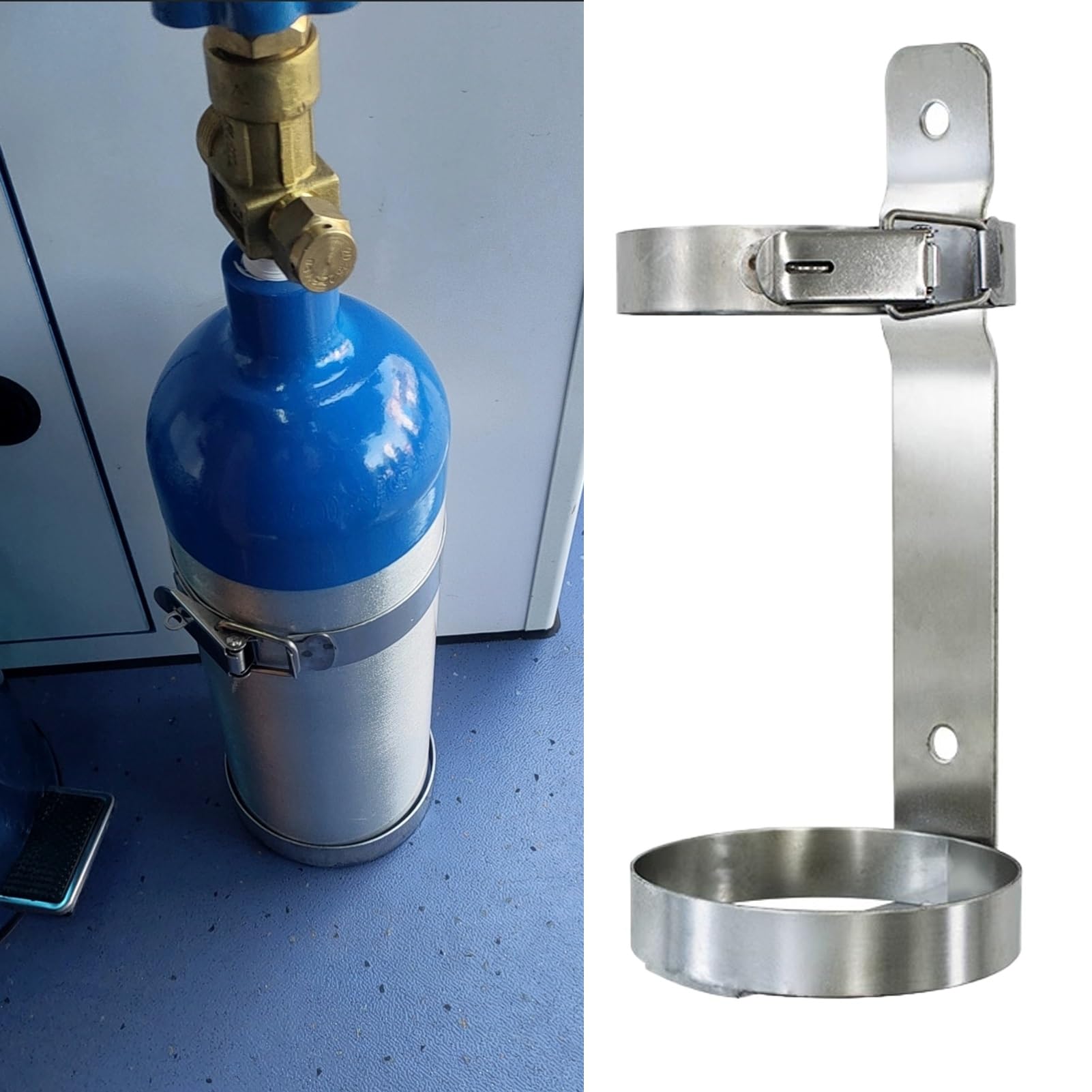 GHHVFEC Oxygen cylinder rack,Stainless Steel Oxygen Tank Holder for 2/4/10L Cylinders, Secure Nitrous Bottle Storage Rack, Ideal for Hospitals, Schools & Clinics, 14cm Diameter Fixed Shelf
