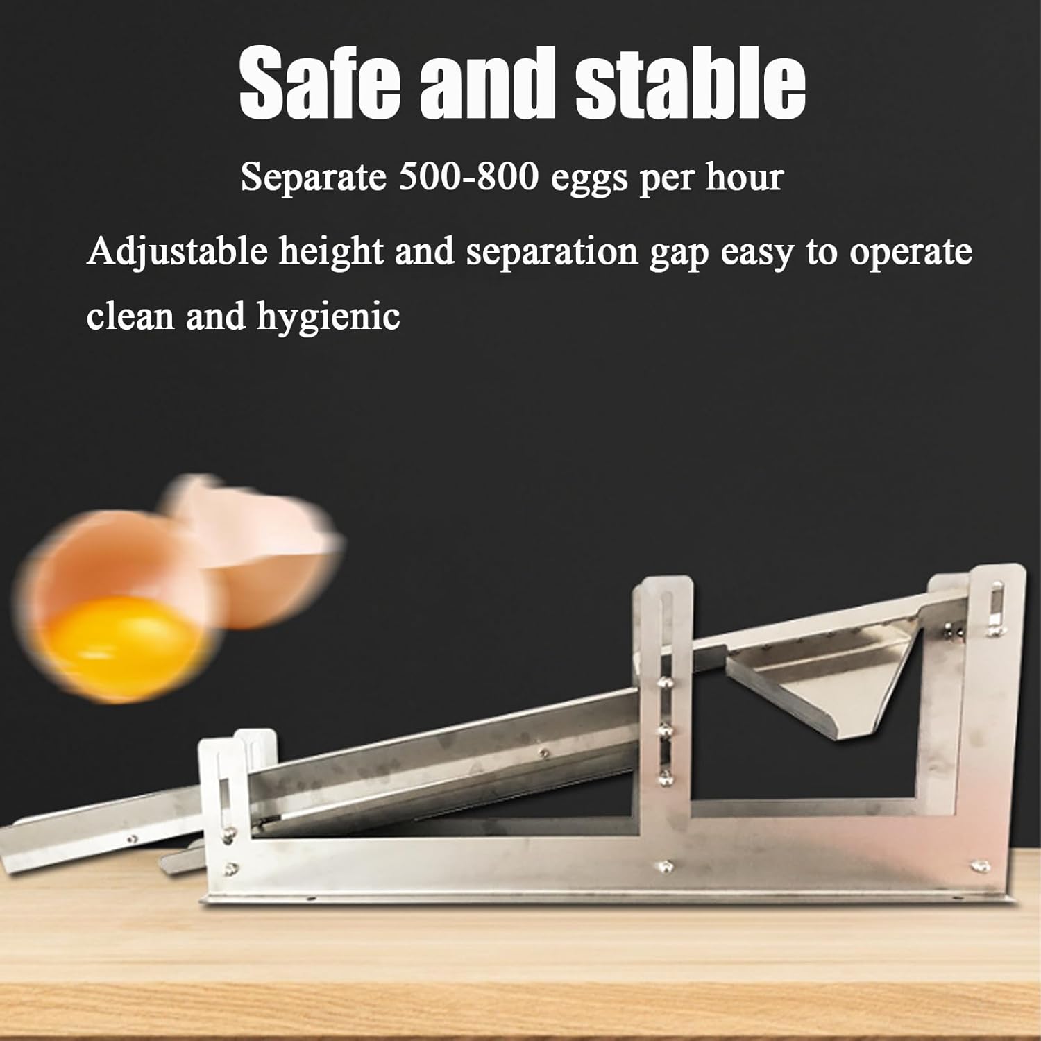 Egg Liquid Filter, Commercial Egg White Separator Machine, 500-800 Eggs/H, Track Height/slideway Gap Adjustable, Easy To Operate, for Pastry Shops, Dessert Shops, Bakeries