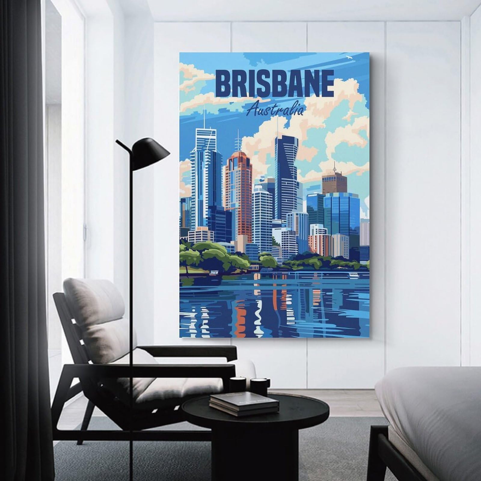 Junmoney Brisbane Australia Home Decor Wall Art, 24x36inch(60x90cm), for Living Room, Bedroom Or Apartment Walls, Canvas Styling for A Polished Room Look