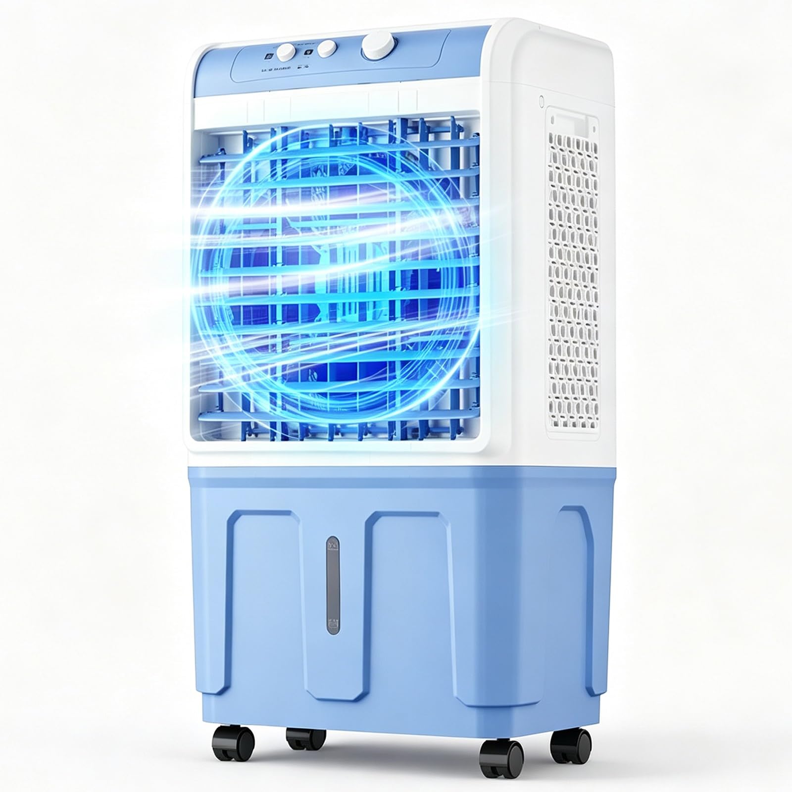 3 in 1 Commercial Evaporative Air Cooler, Portable Swamp Cooler with 3 Speed, Cooling Mobile Air Conditioner with 120° Oscillation, Large Water Tank, Caster Wheels