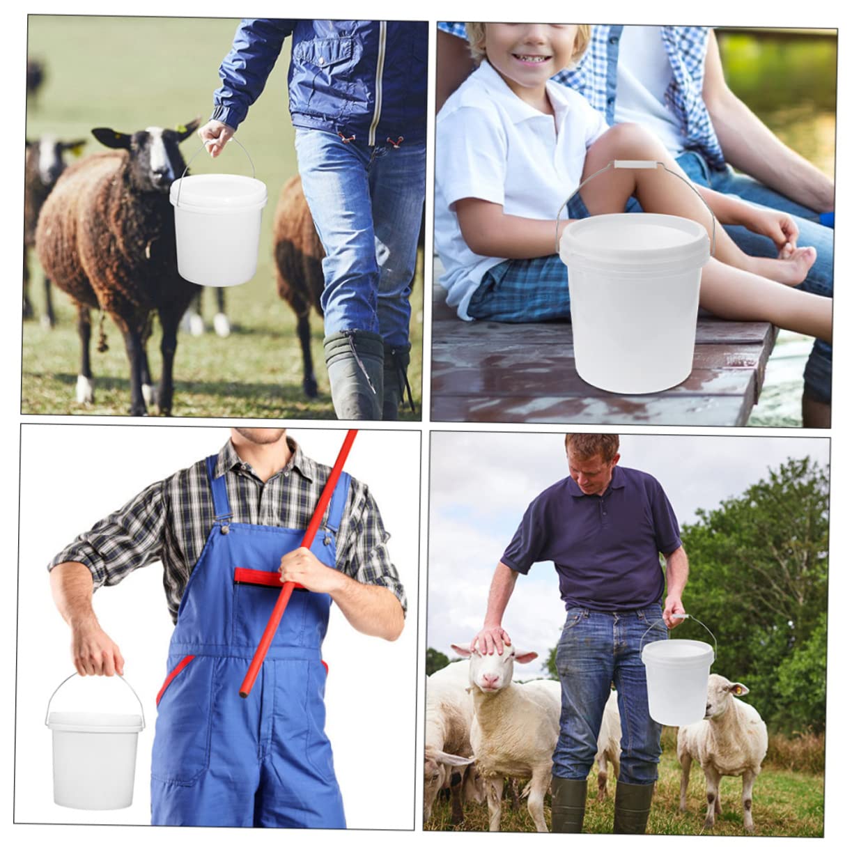 IMIKEYA 2stücke Kunststoff Eimer Mit Deckel Und Griff Stabil Und Langlebig Zur Aufbewahrung Von Lebensmitteln Farben Wasser Und Mehr Vielseitig Einsetzbar Für Haushalt Und Industrie