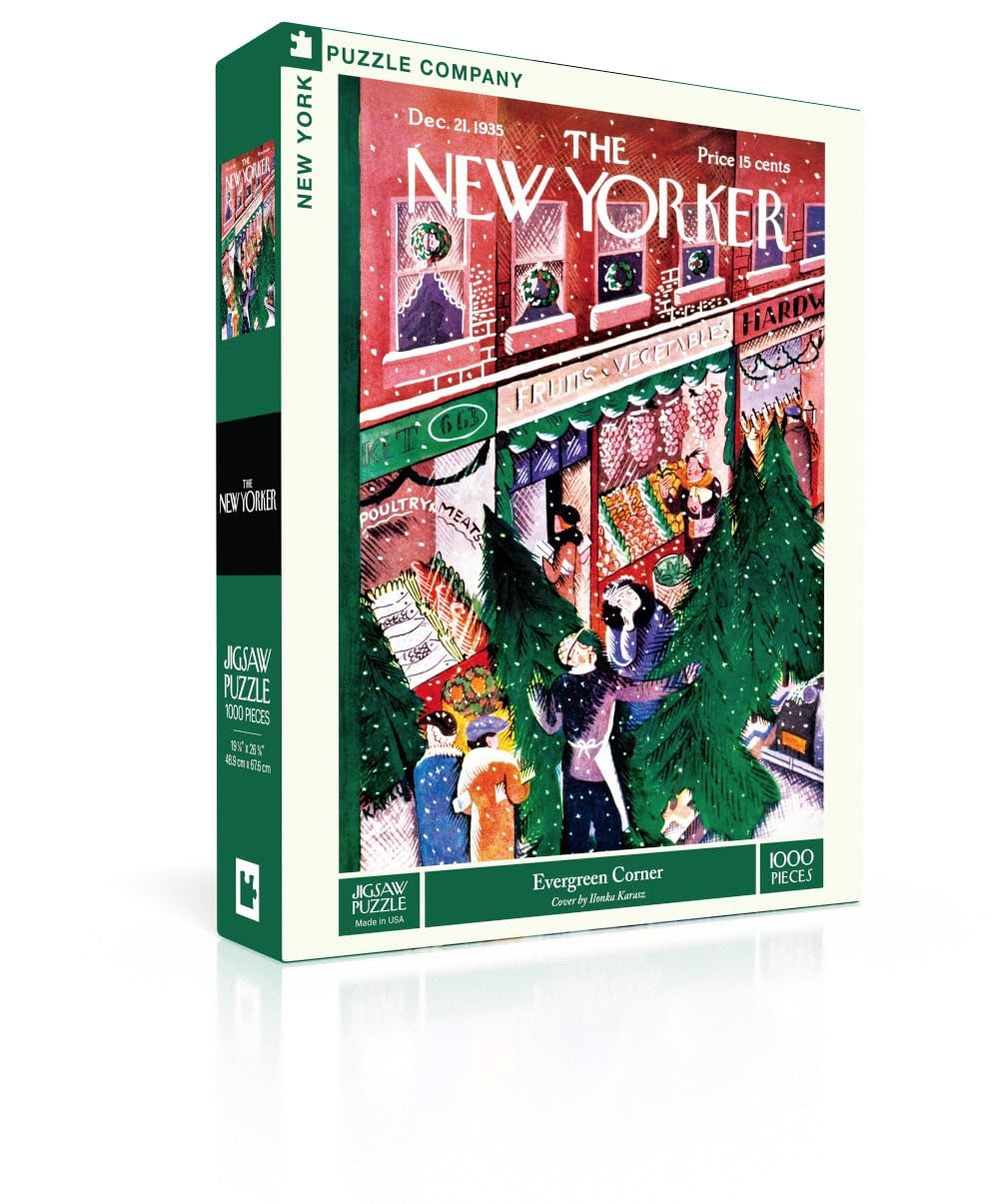 New Yorker Evergreen Corner - 1000 Piece Jigsaw Puzzle for Adults by Ilonka Karasz