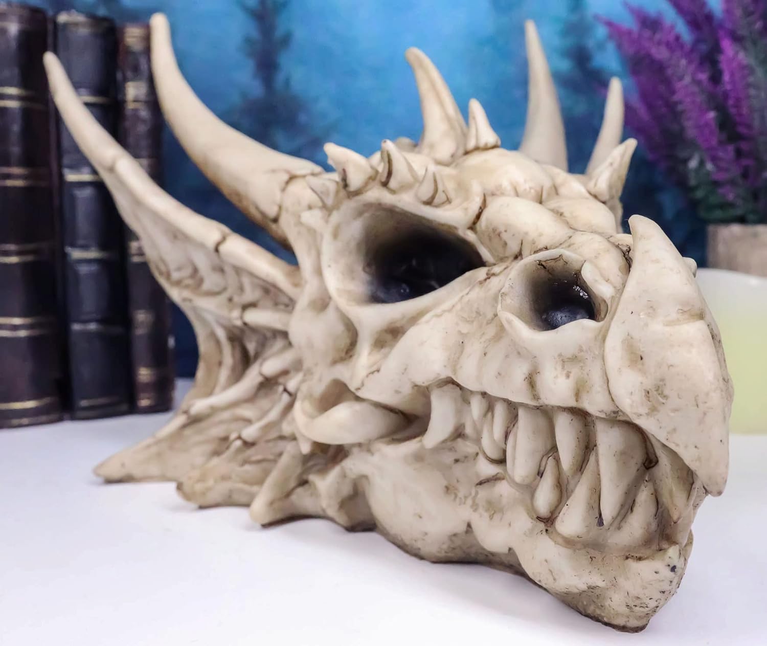 Ebros Gift Jurassic Grendel Elder Dragon Head Skull Realistic Fossil Statue 9" Long Might and Magic for Medieval Fans Game of Thrones Lovers Dungeons and Dragons Fantasy Decor Figurine