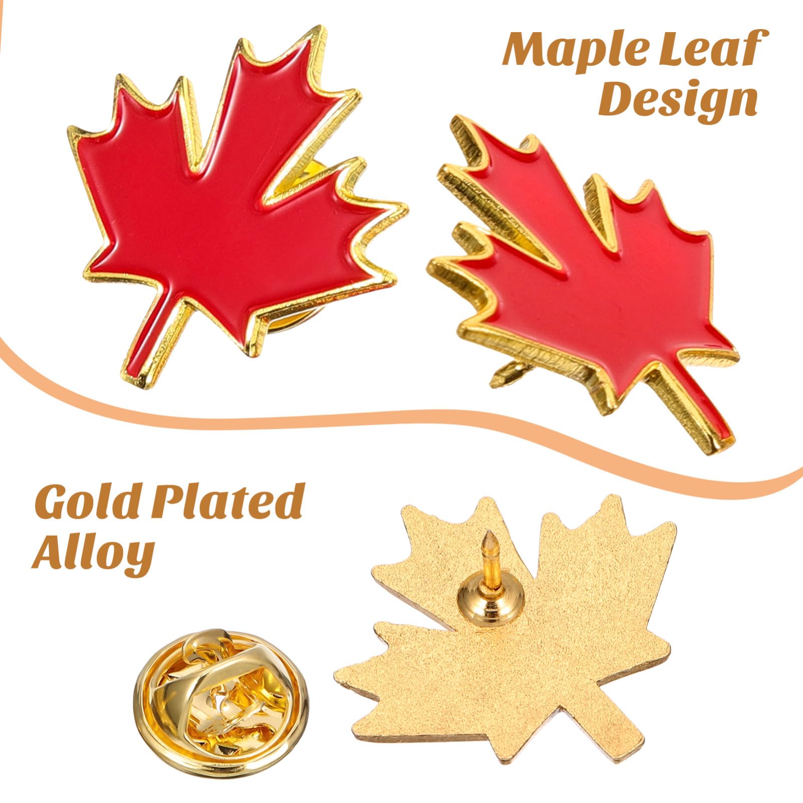 Angoily 20 szt. Canada Pin Canada Souvenirs Flag Kanadyjski liść klonu - pinezki metalowe liść klonu broszki szpilki kanadyjskie narodowe klapy patriotyczne, 2.50X2.40X1.00CM, Żelazo, No Gemstone