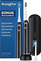 Auraglow Sonic Electric Toothbrush Adults: 40,000 VPM, 5 Modes, 10x Plaque Removal, IPX7 Waterproof, 30-Day Battery, Travel Case