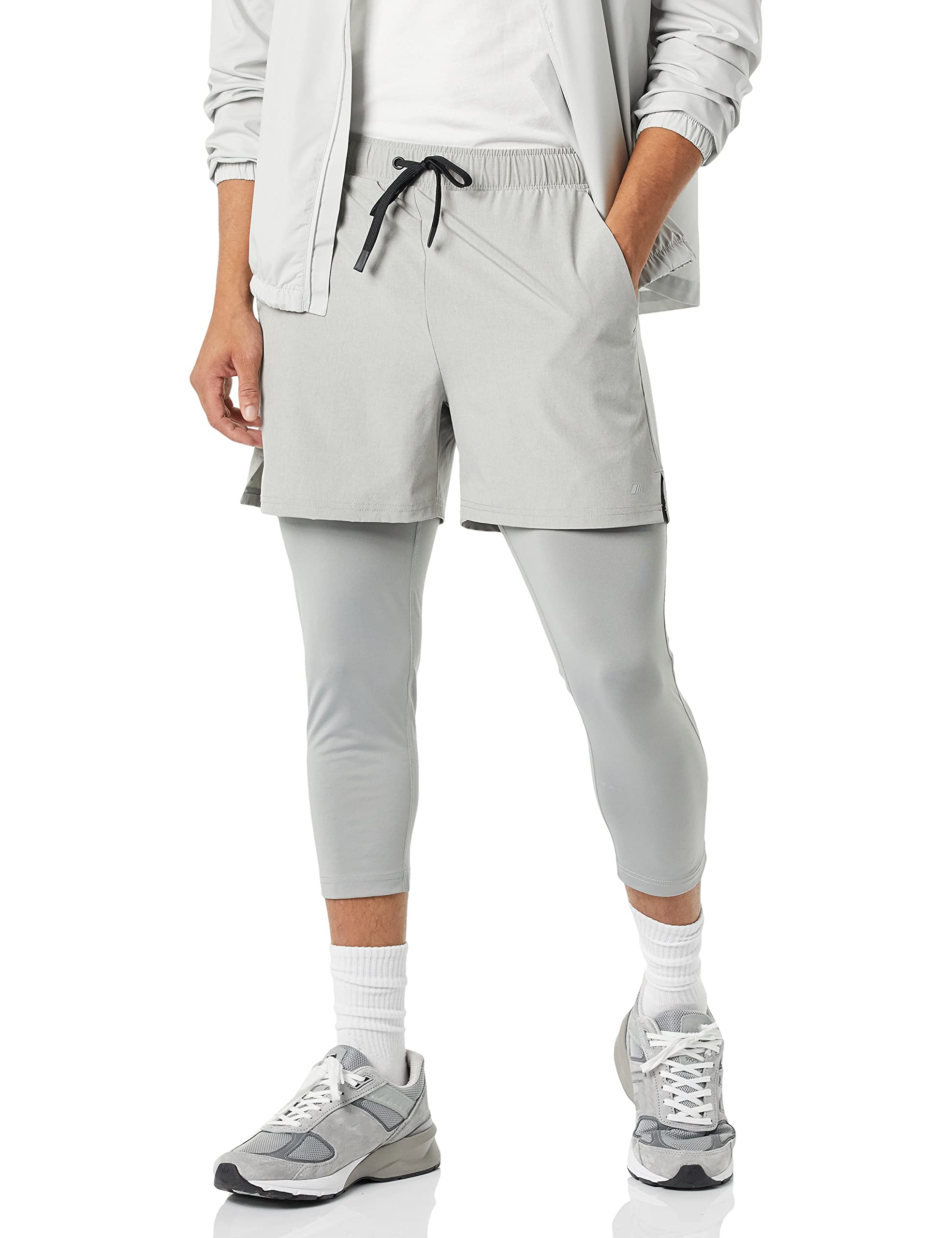 Amazon Essentials Pantaloncini da Corsa Intrecciati a Doppio Strato Anti-umidità Uomo