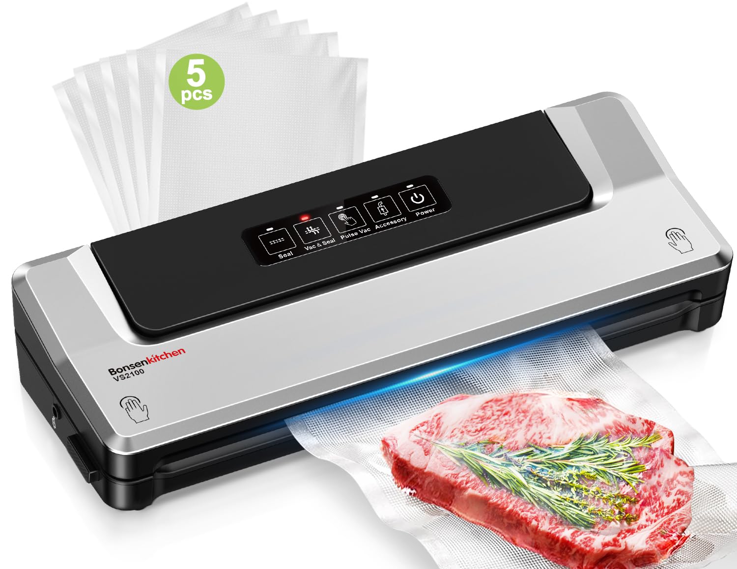Bonsenkitchen Achine Sous Vide Alientaire Sec Et Huide, Cutter