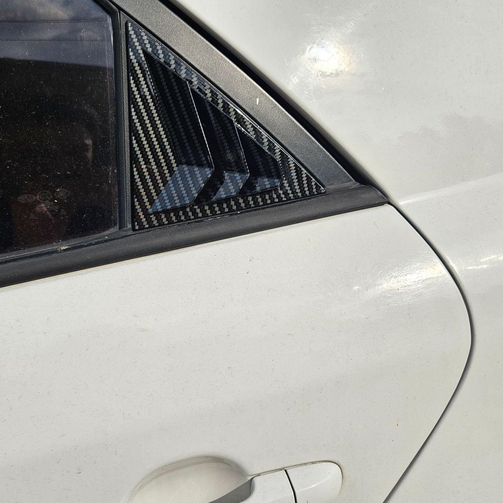 2 sztuki do KIA Forte 2009-2017, tylne okiennice samochodowe żaluzje boczne, osłony, wykończenia, akcesoria zewnętrzne ABS, B Carbon Fiber Look
