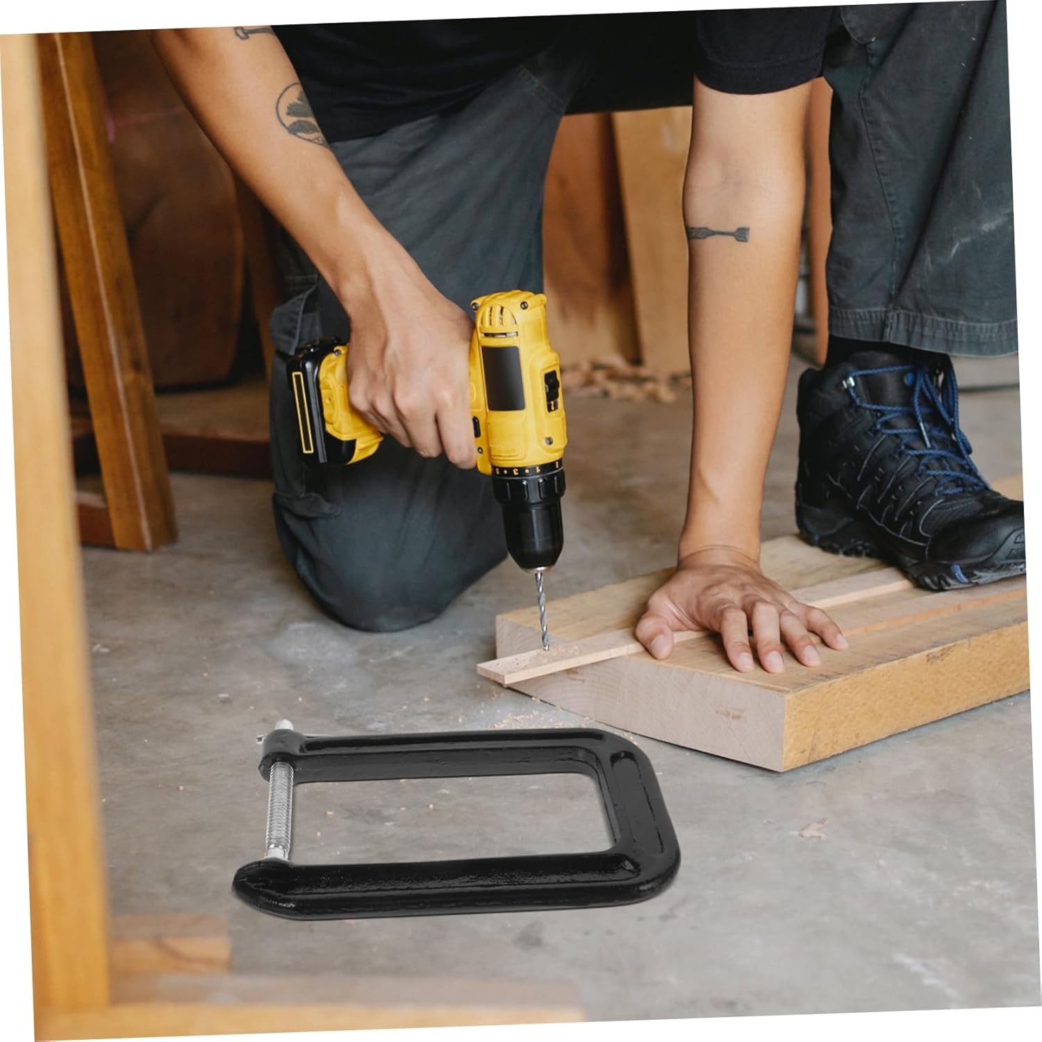 Clamp Table Mounting Clamp Heavy-duty Construction for Woodworking Metalworking Projects Sturdy Accessory