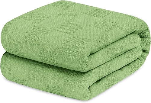 Avalon Bedding Mantas térmicas 100% de algodón tamaño King (108 x 90 pulgadas), manta de algodón perfecta para usar en capas en cualquier estación