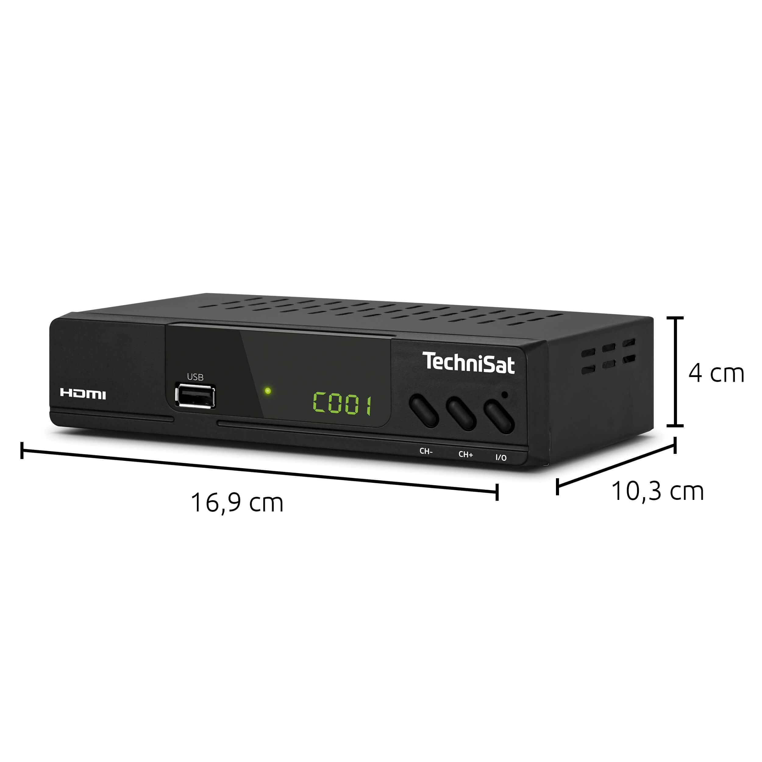 TechniSat HD-C 232 Récepteur HD pour télévision numérique par câble (HDTV, DVB-C, HDMI, péritel, USB 2.0, RF in, RF Out, EPG, télécommande) Noir